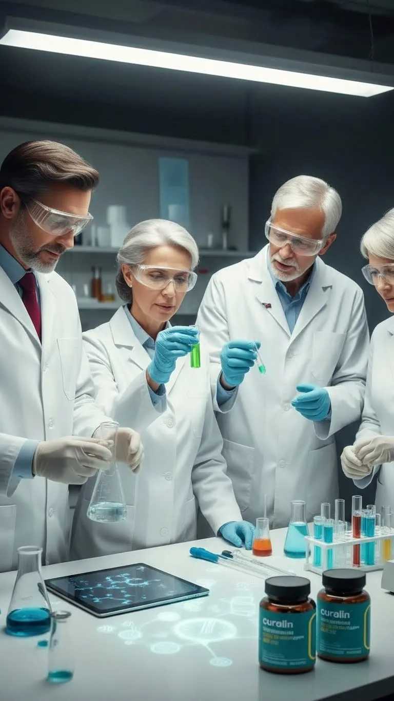 Doctor discussing Curalin® blood sugar support  test in lab